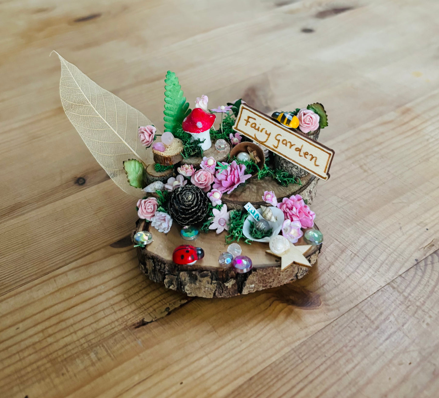 DIY Fairy Garden Kit with sign and toadstool