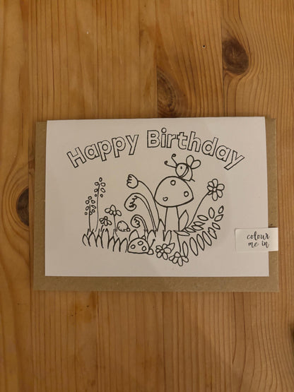 Colour in your own Toadstool eco-friendly greetings cards. 3 designs to choose from.