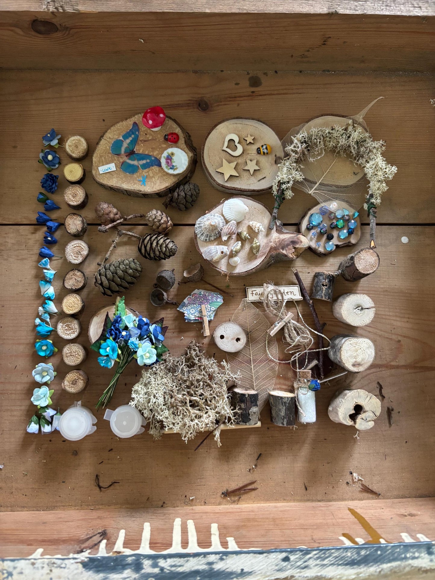 DIY Mega Fairy Garden kit with tree house, swing, flower arch, sign post and toadstool