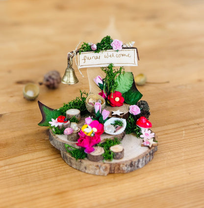 Letter box Fairy Garden Kit with a fairy sign, toadstool and a little vintage bell , which can be delivered straight into your letter box