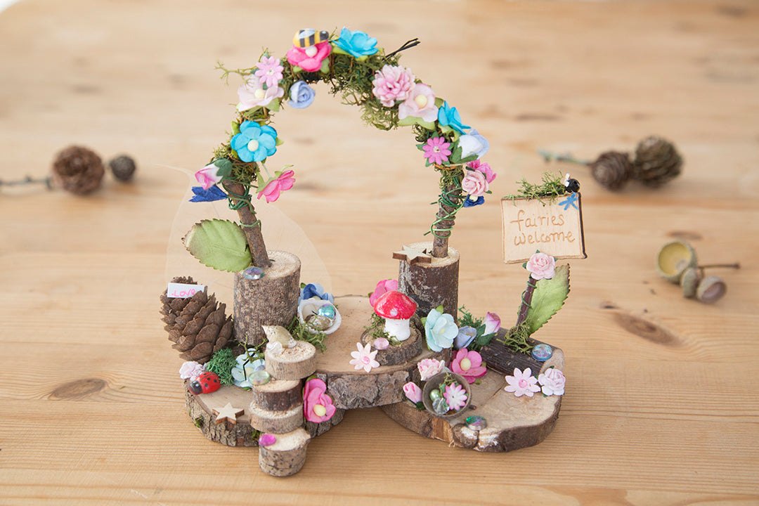 DIY Fairy Garden Kit with sign post and flower arch