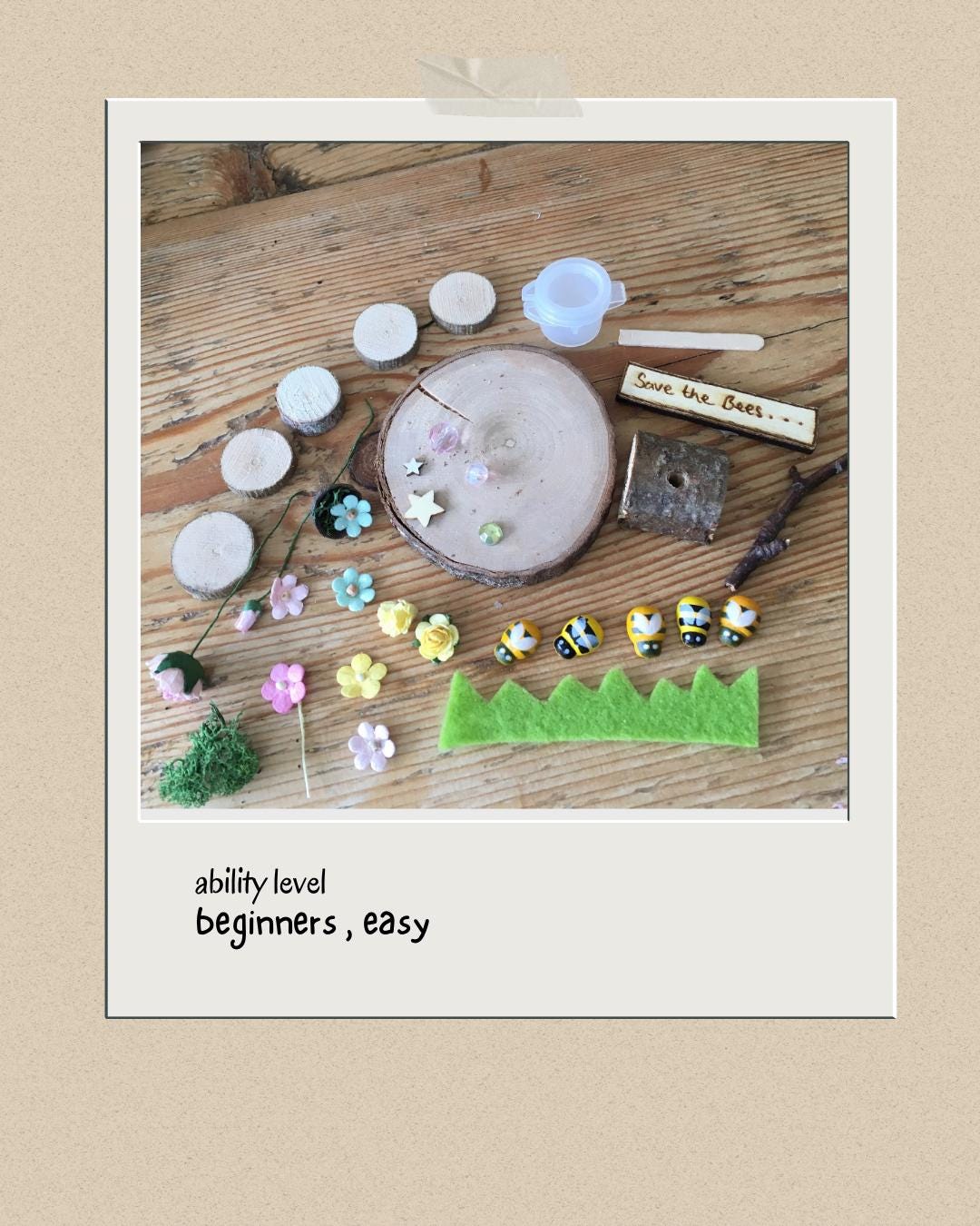 DIY fairy garden kit with save the bees sign