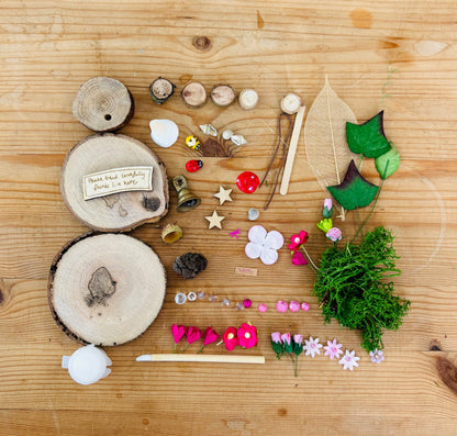 Letter box Fairy Garden Kit with a fairy sign, toadstool and a little vintage bell , which can be delivered straight into your letter box