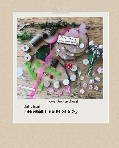 DIY Fairy Garden Kit with sign post and flower arch