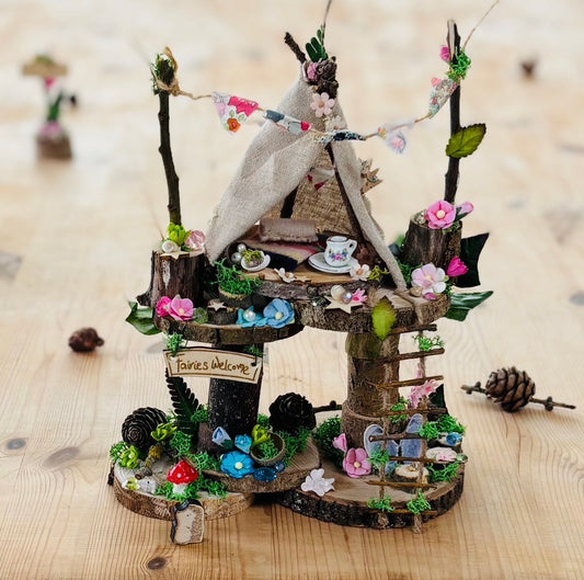 Multi-Level DIY Miniature Fairy World Kit with Tree-Top Tipi