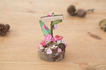 DIY Fairy Garden kit with sign and tiny toadstool