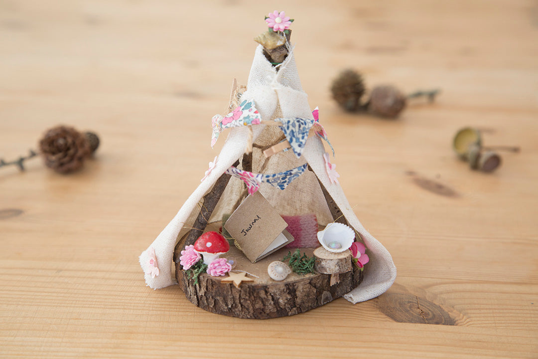 DIY Fairy Tipi eco-friendly kit with miniature Liberty bunting