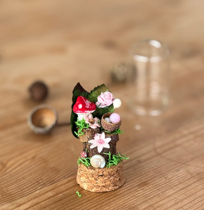 DIY Tiny Fairy Garden kit with in tiny glass dome