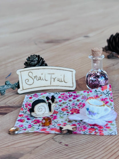 Fairy set with little snail , eco friendly fairy dust , liberty print picnic rug and more