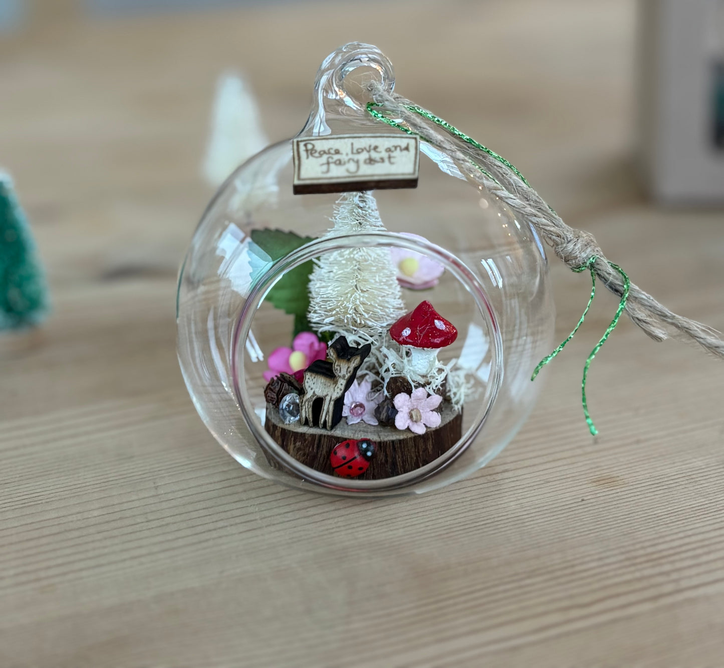 DIY Christmas Glass Hanging Bauble Kit – Tiny Christmas Tree, Toadstool and Woodland Creatures | Create Your Own Christmas Decoration