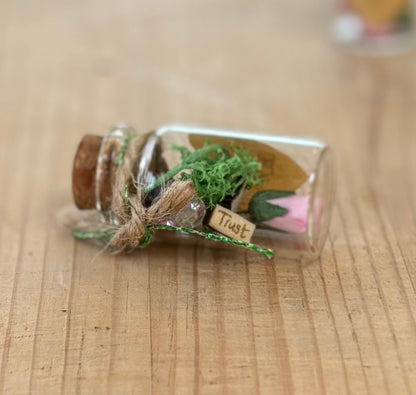 Tiny Trust Jar – Little Glass Jar of Fairy Treasure with Trust Charm | Meaningful Keepsake for Self-Belief & Inner Calm pocket sized