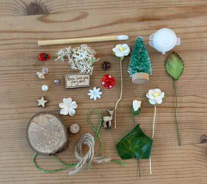 DIY Christmas Glass Hanging Bauble Kit – Tiny Christmas Tree, Toadstool and Woodland Creatures | Create Your Own Christmas Decoration