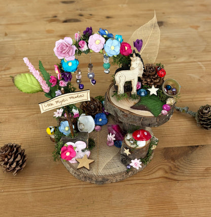 Diy Fairy Garden with a Flower Arch and Unicorn