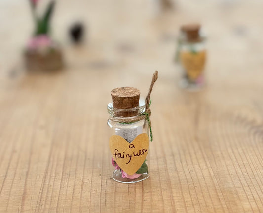 Fairy Wish Jar – Tiny Glass Jar of Fairy Treasure with Wish Charm | Magical Gift for Belief, Hope & Dreams