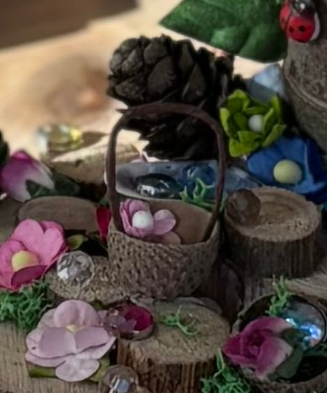 Secret Garden Swing Kit – Multi Layer Fairy Garden Craft Kit with tiny acorn hat basket