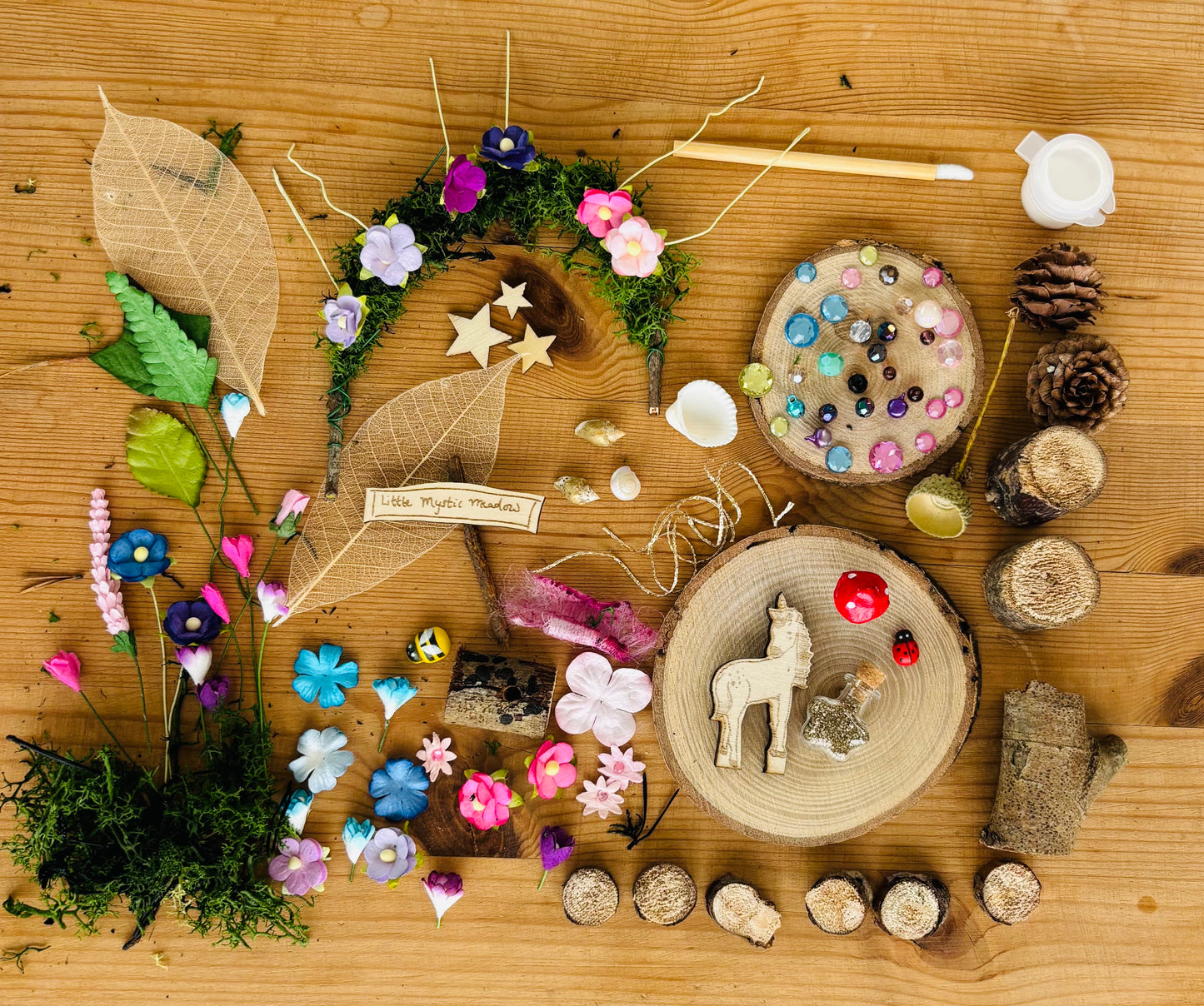 Diy Fairy Garden with a Flower Arch and Unicorn