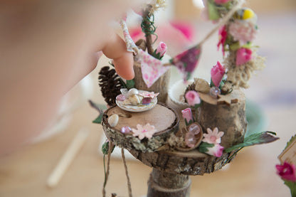 DIY Mega Fairy Garden kit with tree house, swing, flower arch, sign post and toadstool
