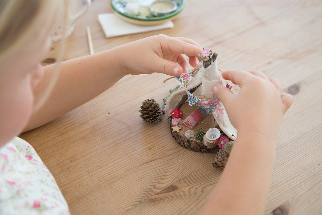 DIY Fairy Tipi eco-friendly kit with miniature Liberty bunting