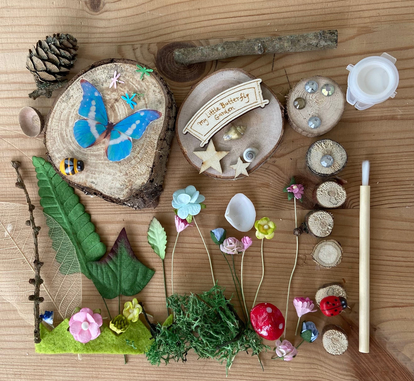 DIY Butterfly fairy garden kit with ‘ my little butterfly garden ‘ sign