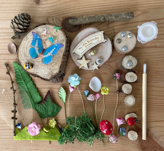 DIY Butterfly fairy garden kit with ‘ my little butterfly garden ‘ sign