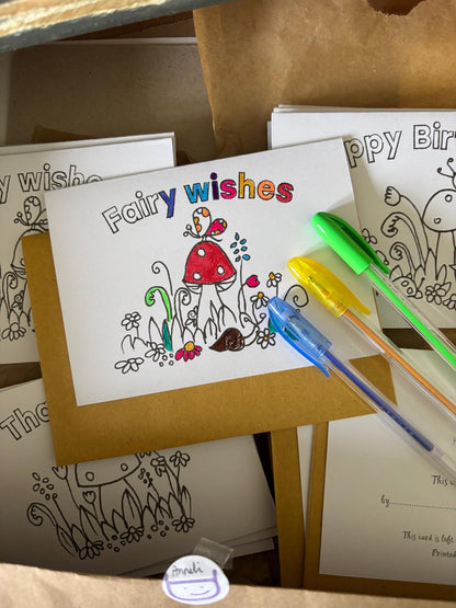 Colour in your own Toadstool eco-friendly greetings cards. 3 designs to choose from.