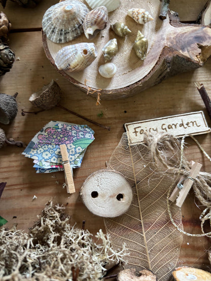 DIY Mega Fairy Garden kit with tree house, swing, flower arch, sign post and toadstool