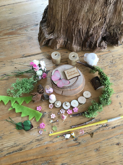 DIY Fairy garden with flower arch