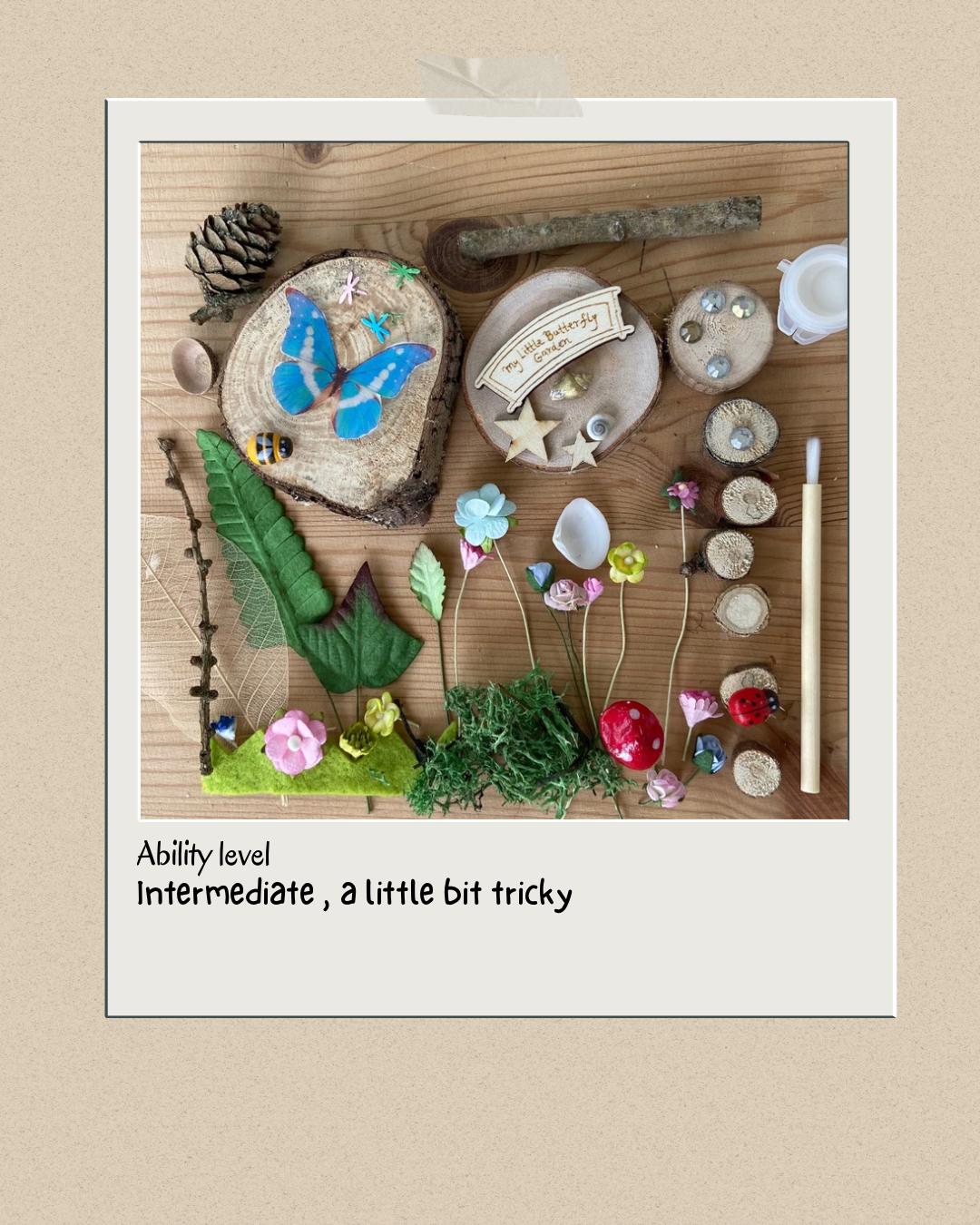 DIY Butterfly fairy garden kit with ‘ my little butterfly garden ‘ sign