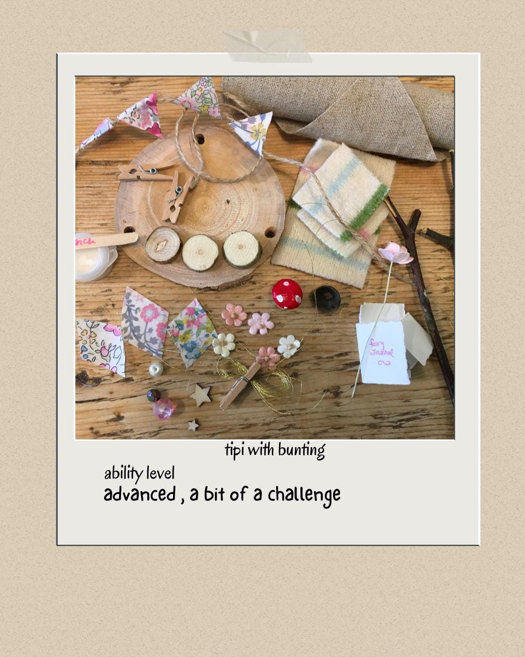 DIY Fairy Tipi eco-friendly kit with miniature Liberty bunting