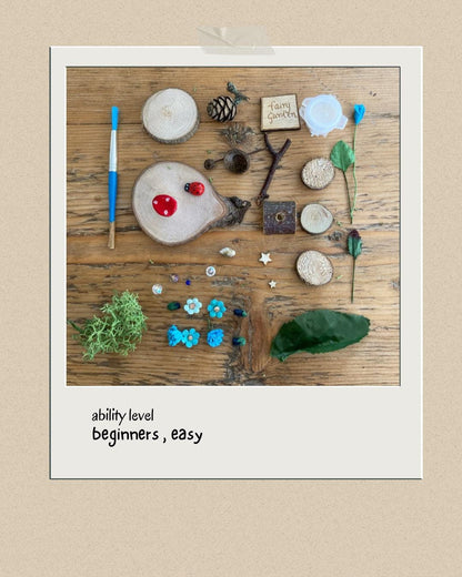 DIY Fairy Garden kit with sign and tiny toadstool