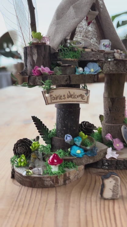 Multi-Level DIY Miniature Fairy World Kit with Tree-Top Tipi